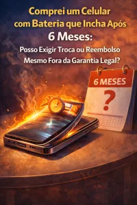 Imagem principal do artigo Comprei um Celular com Bateria que Incha Após 6 Meses: Posso Exigir Troca ou Reembolso Mesmo Fora da Garantia Legal?